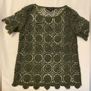 Banana Republic Dark Green Lace Blouse